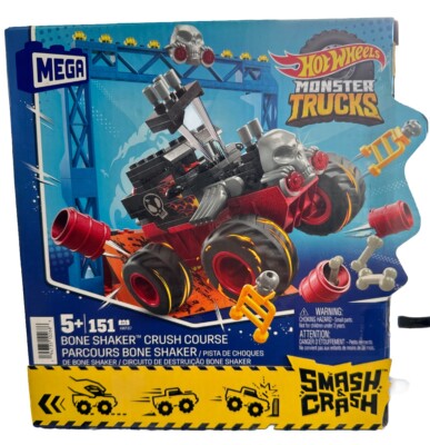MEGA HOT WHEELS MONSTER TRUCKS BONE SHAKER CRASH BAUSET KLEMMBAUSTEINE NEU OVP