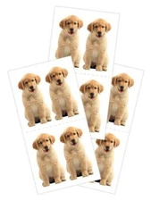Stickers Crafts Paper House Slim Golden Retriever Puppies Dogs