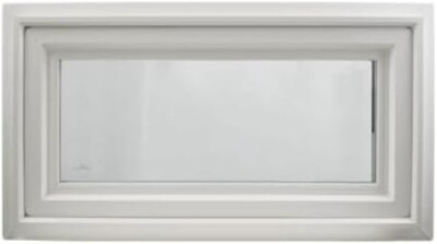 Crank Out Windows 42'' x 16'' White Vinyl Tempered Glass Low-E Awning Window
