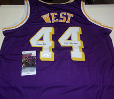 JERRY WEST LOSANGELES LAKERS HOF 1980/2000,MR CLUTCH JSA/COA SIGNED JERSEY