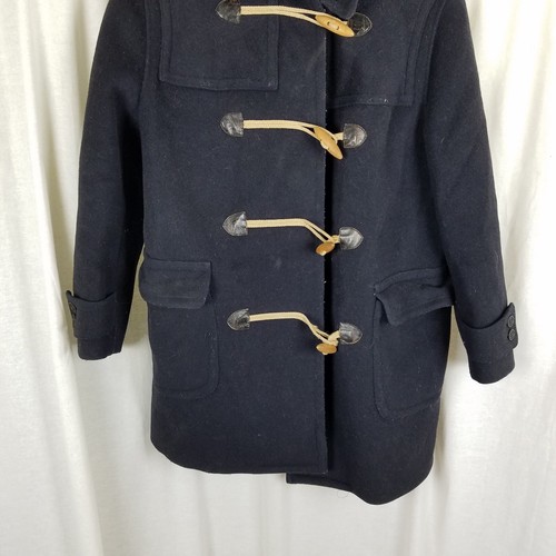 Lodenfry Loden Coat Wool Leather Toggle Closure Duffle Coat Peacoat Womens M L - Picture 3 of 8