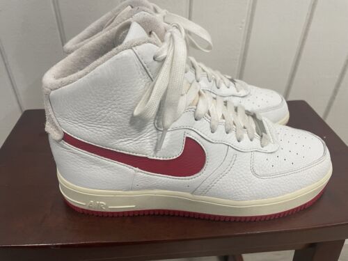 Nike Women's Sz 10.5 Air Force 1 Sculpt Summit White Gym Red AF1 High DC3590 100 - Bild 2 von 10