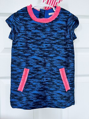 Billieblush girls Space Dye blue pink Hem dress short sleeve lined 2