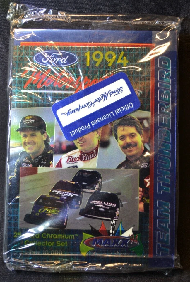 (2) 1994 Maxx Ford Motosports Team Thunderbird Chromium NASCAR 25 Card Set - Image 3 of 3