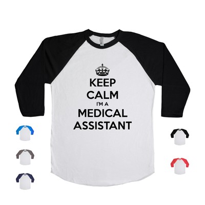 Keep Calm I'm A Medical Assistant surgery scrubs Baseball Long Sleeve T Shirt