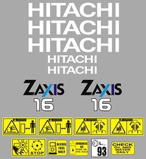 Set grafica adesivi decalcomania per: HITACHI ZAXIS16. Mini escavatore a pellet