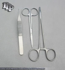 Classic Suture Removal Adson Tissue Iris 3 piece Kit Surgical Instruments