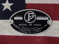 Federal Electric Company 66 / 66G / 66L Replacement Badge 6 or 12 Volt
