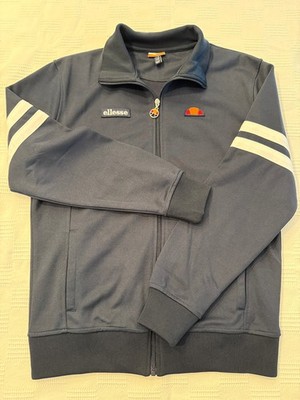 Men s Medium Ellesse Roma Full Zip Track Jacket Top Navy Blue White EM00117-412