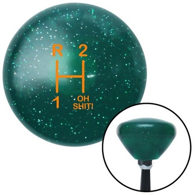 Orange Shift Pattern OS11n Green Retro Metal Flake Shift Knob w/ M16x1.5 Insert