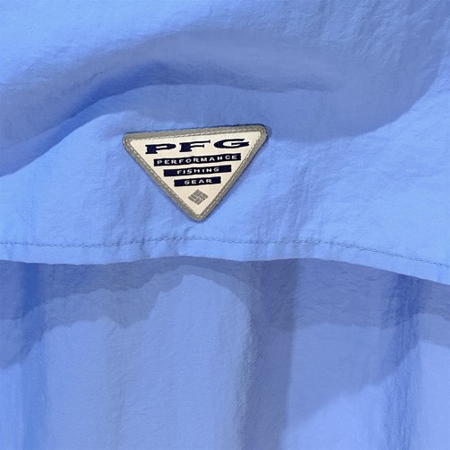 Columbia PFG Camicia Uomo Taglia XL Manica Lunga Bottoni Ventilata Outdoor Blu - Foto 3 di 9