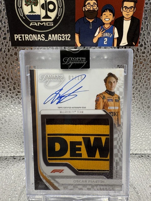 2024 Topps Dynasty Formula 1 F1 Oscar Piastri #2/10 Autograph Patch F1 DeWalt