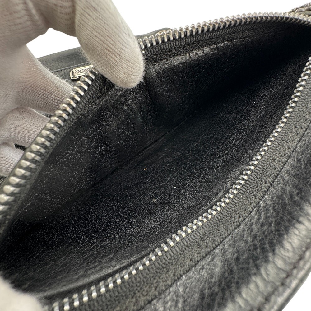 CHROME HEARTS Cross button long wallet leather Greasy Purse black leather mens thumbnail 8