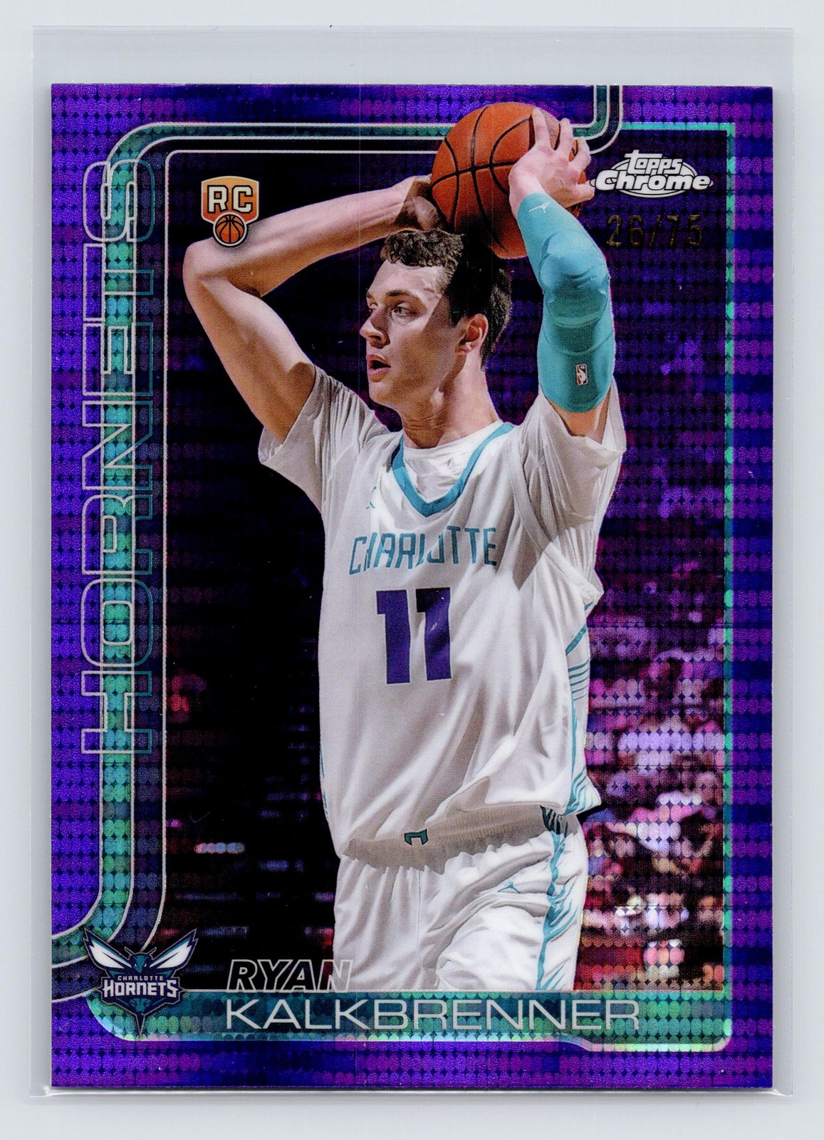 2025-26 Topps Chrome #284 Ryan Kalkbrenner Purple Pulsar Refractor #/75