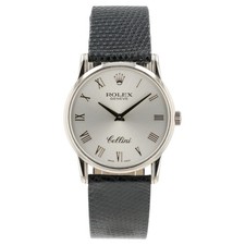 Rolex Cellini Silver Dial 18k White Gold 32mm Manual Wind Movement Unisex 5116