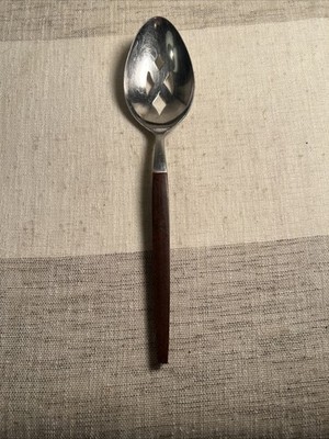 Epic Eterna Canoe Muffin 8  Serving Utensil Spoon Faux Wood Handle