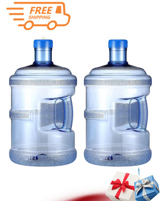 NEW 2PCS Gallon Water Jugs Round Plastic Bottle Handle Screw Cap Gym