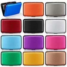 12 Pcs RFID Blocking Credit Cards Holder Mini Slim Aluminum Wallet Metal Busi...
