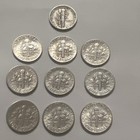 10 - Silver Dimes 1 Mercury And 9 Roosevelt 90% Dime  10 Cents Lot Collection — photo 2