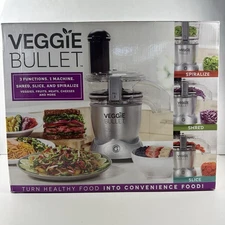 Veggie Bullet Slice Shred Spiralize Food Processor Fruit Vegetable Meat Slicer