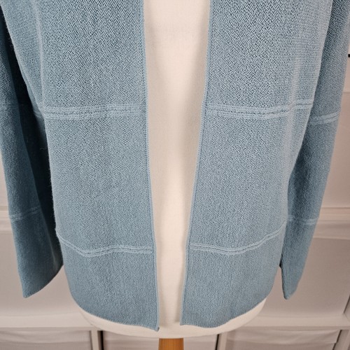 Spirit of the Andes Baby Alpaca Cardigan Size M 12 14 Turquoise Open Edge New - Picture 3 of 12