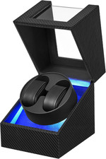 Watch Winder for Automatic Watches, Double Watch Widner with Led Light 4 Modes,