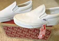 Vans Classic Slip-On White Canvas Unisex US size 3.5 men s, 5 women s