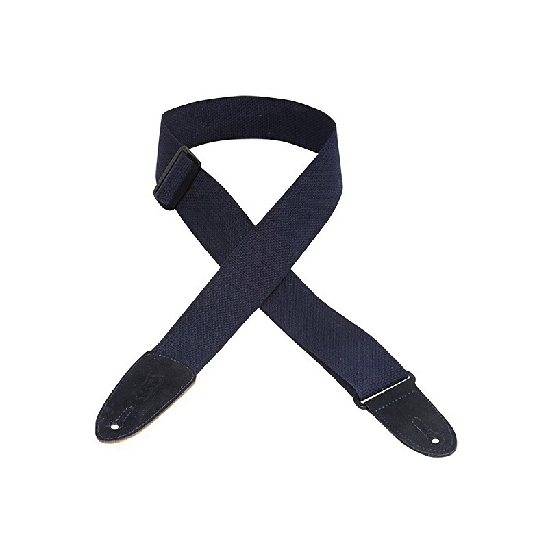 Levys MC8-NAV 2 inch Cotton Guitar Strap with Leather Ends, Navy (NEW)