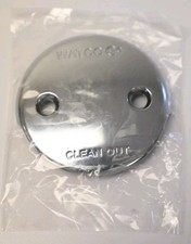 2 Two Hole Bathtub/Shower Overflow Face Plate Clean Out Chrome w/ Screws