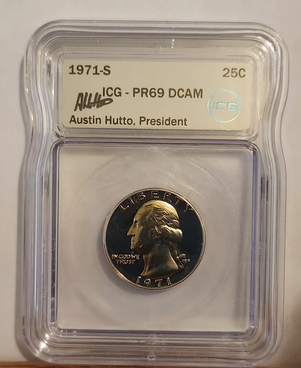 1971-S Washington Quarter ICG PR-69 DCAM AUSTIN HUTTO SIGNED #2 | eBay