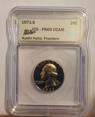 1971-S Washington Quarter ICG PR-69 DCAM AUSTIN HUTTO SIGNED #2 | eBay