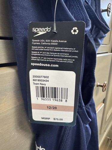 SPEEDO Girls Swimsuit One Piece Endurance+ Super Pro Solid Team Navy 12 / 28 - Picture 5 of 7