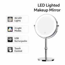 Lighted Makeup Mirror LED Vanity Mirror 1X/10X Magnifying Touch 3 Light Modes