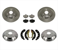 For 2005 2006 07 2015 Smart Fortwo FRT & RR Brake Rotors Drums Brake Pads Shoes