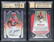 2017 Panini Prizm Rookie Silver Kareem Hunt #RA-KH BGS 9.5 GEM MINT Auto RC