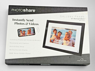 PhotoShare Gallery Frame 10  Midnight Black WiFi Digital Photo Frame NIB