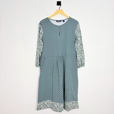 Lands' End Print Dress 3/4 Sleeve Pockets Casual Comfy Cottagecore Large 14-16