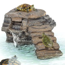 REPTIZOO Turtle Tank Filter, 120GPH Turtle Filter Basking Platform with Detac...