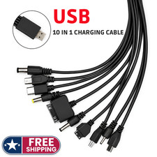 10 in 1 USB Multi Charging Cable Universal Multi Tip Charger Cord for Devices