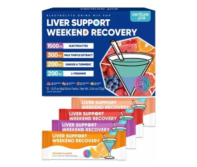Venture Pal Sugar-Free Hydration Boost + Liver Support Electrolytes Drink Mix 12