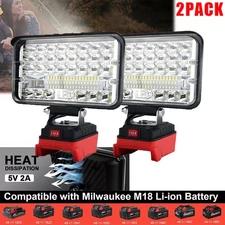 2X Wireless LED Work Light For Milwaukee M18 Battery Cordless Outdoor Lamp
