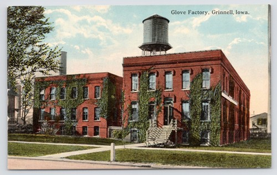 #ad #ad Grinnell Iowa Glove Factory Industrial Building Water Tower c1910 Postcard $19.97