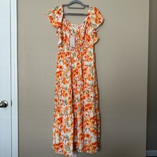 Grace Karin Women's Sleeveless Dress Size M, Multicolor Floral, Ruched Midi