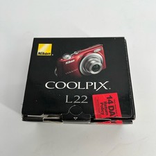 Nikon Coolpix L22 Red Digital Camera 12MP 3.6x Zoom - Tested - Works