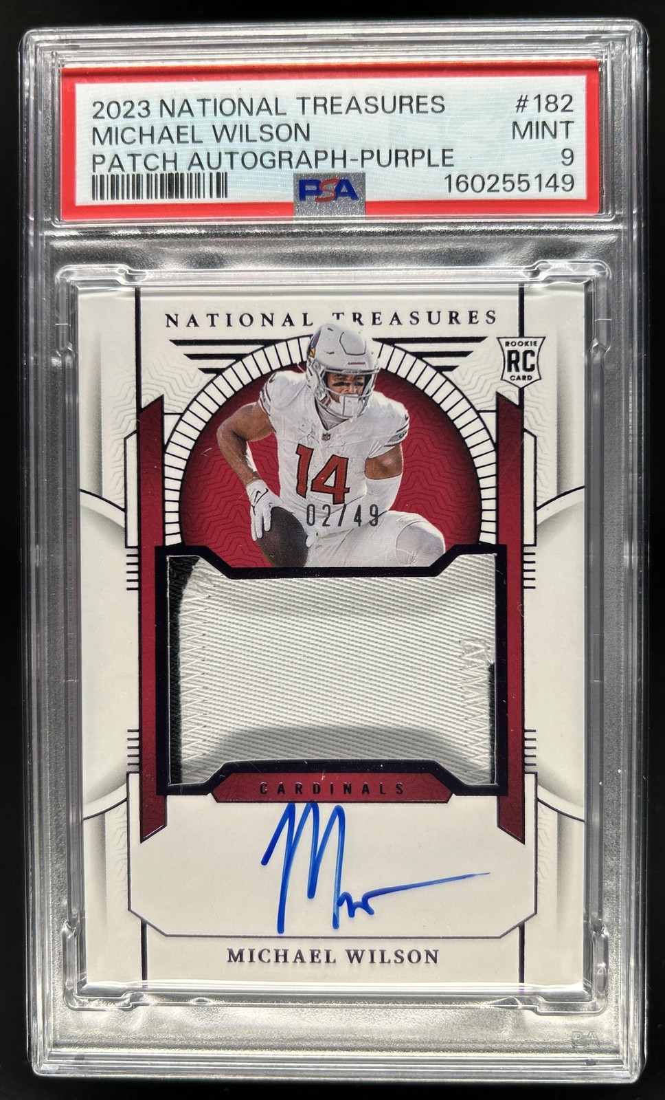 Michael Wilson Panini National Treasures #182 Autograph Patch Purple