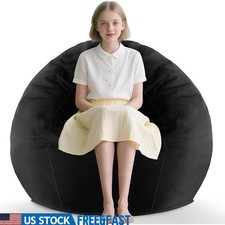 Giant Memory Foam Bean Bag Chair Removable Cover Soft Velvet Gaming Reading