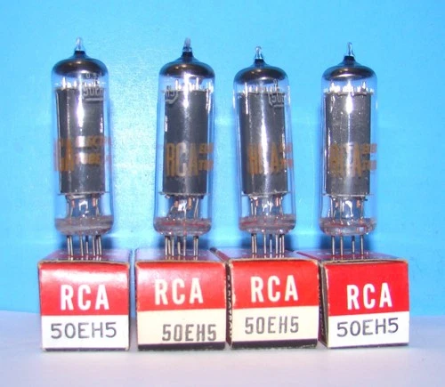 50EH5 NOS RCA 1966 radio audio amplifier vintage vacuum tubes 4 valves tested