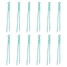 12Pcs Paracord Keychain Braided Rope Keychain Sky Blue/Black