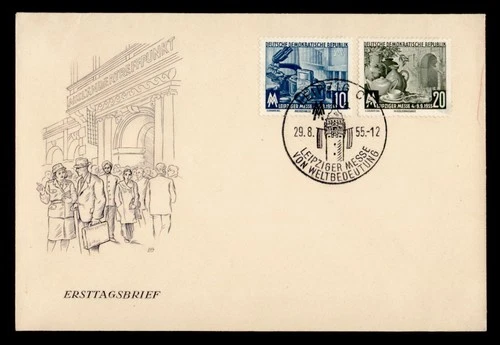 DR WHO 1955 GERMANY DDR FDC LEIPZIG FAIR COMBO M77156