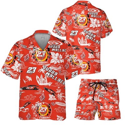 Bubba Wallace Nascar Racing Baseball Jersey Button Hawaiian Shirts Short Pants
